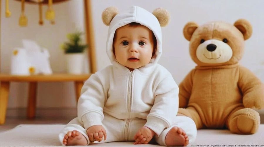 RS 149 Bear Design Long-Sleeve Baby Jumpsuit Thespark Shop Adorable Gem